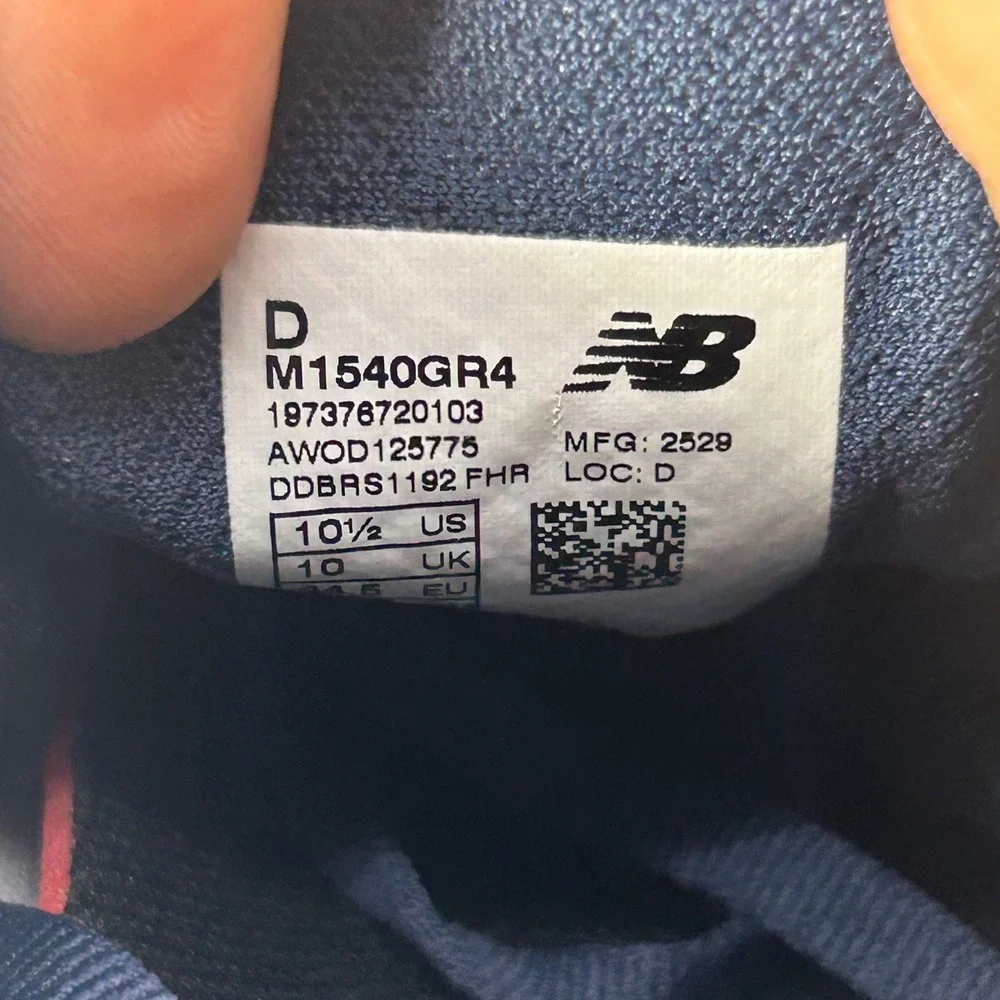 New Balance 1540v4 Fresh Foam X Mens Grey Navy Running Shoes M1540GR4 Size 10.5